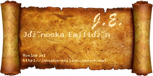 Jánoska Emilián névjegykártya
